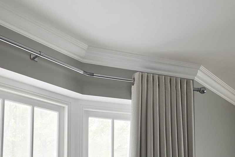 curved window curtain rod