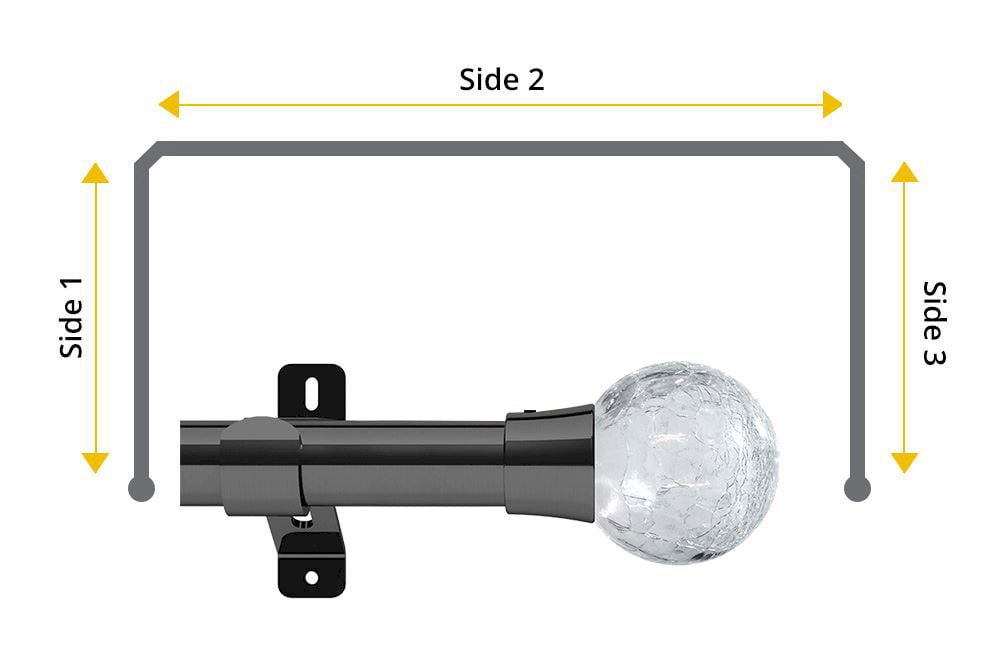 Swish Design Studio Gossamer 28mm Graphite Bay Window Curtain Pole