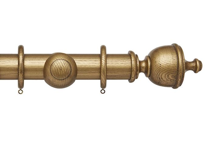 Hallis Ashbridge 45mm Baroque Gold Chatsworth Wooden Curtain Pole