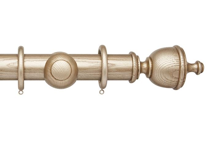 Hallis Ashbridge 45mm Champagne Gold Chatsworth Wooden Curtain Pole