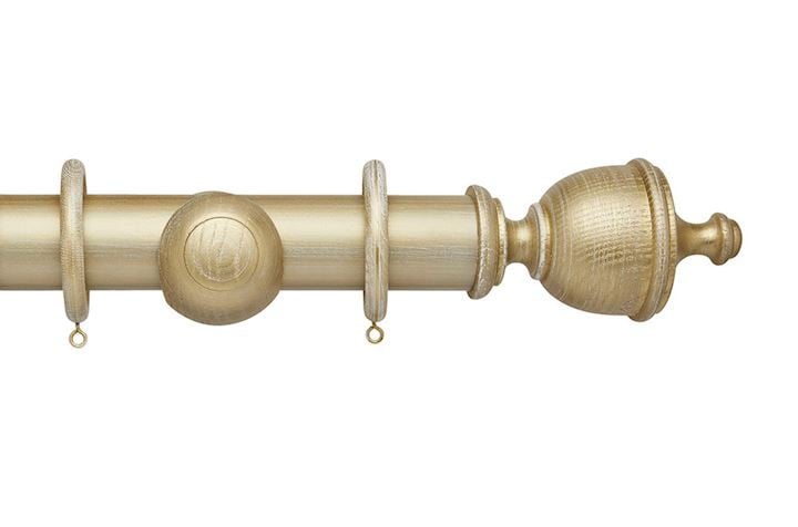 Hallis Ashbridge 45mm Gold over White Chatsworth Wooden Curtain Pole