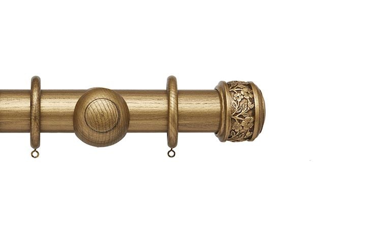 Hallis Ashbridge 45mm Baroque Gold Claremont Wooden Curtain Pole