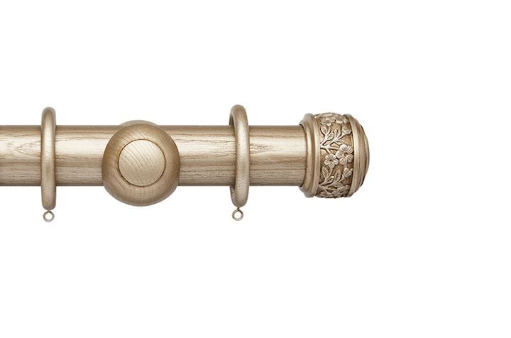 Hallis Ashbridge 45mm Champagne Gold Claremont Wooden Curtain Pole