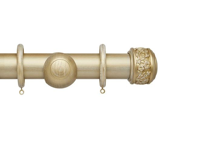 Hallis Ashbridge 45mm Gold over White Claremont Wooden Curtain Pole