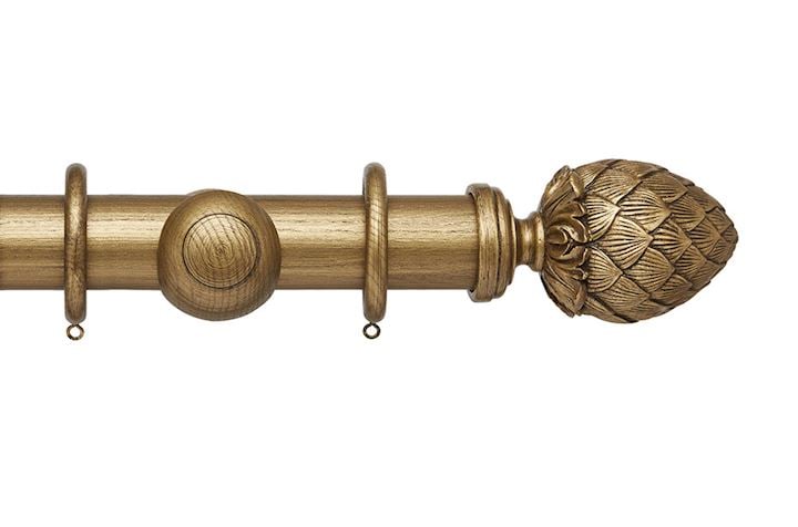 Hallis Ashbridge 45mm Baroque Gold Kew Wooden Curtain Pole