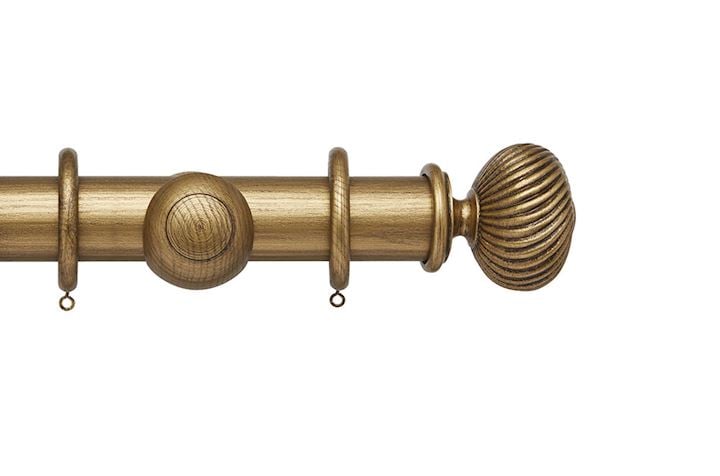 Hallis Ashbridge 45mm Baroque Gold Sezincote Wooden Curtain Pole