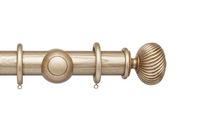 Hallis Ashbridge 45mm Champagne Gold Sezincote Wooden Curtain Pole