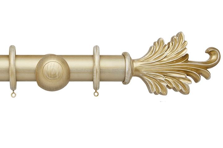 Hallis Ashbridge 45mm Gold over White Tatton Wooden Curtain Pole