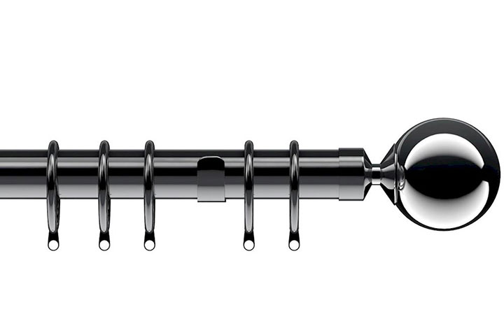 Speedy 28mm Nikola Metal Curtain Pole Polished Graphite