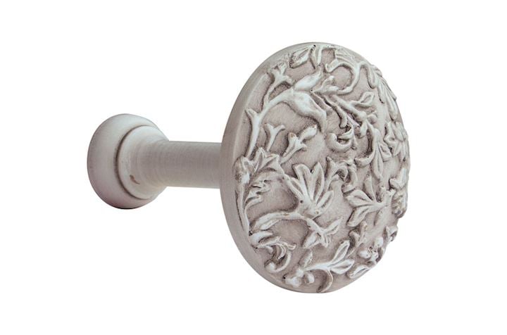 Rolls Modern Country Brushed Ivory Floral Wooden Holdback