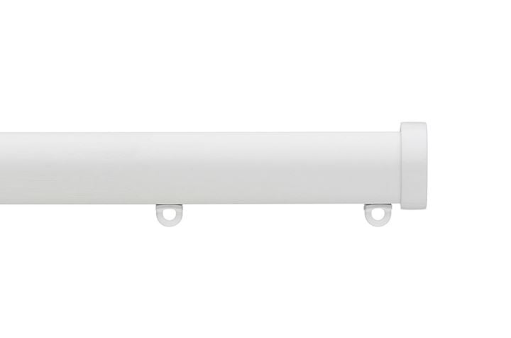 Silent Gliss 30mm Metropole Stud End Cap Matt White Curtain Pole