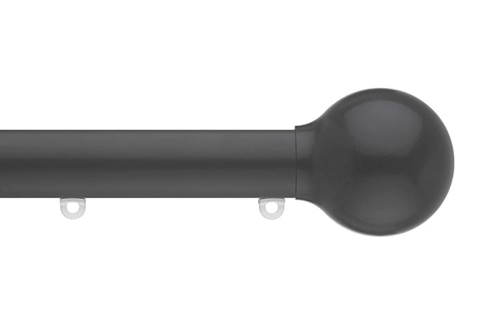 Silent Gliss 30mm Metropole Ball Black Curtain Pole