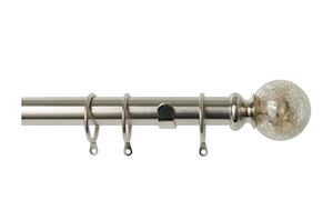 Speedy 25-28mm Pristine Empire Extendable Curtain Pole Satin Silver