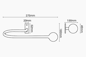 Artisan Extended Cannon Black Wrought Iron Curtain Holdback - Thumbnail 2