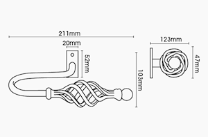 Artisan Cage Black Wrought Iron Curtain Holdback - Thumbnail 2