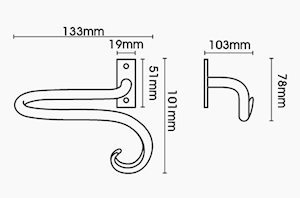 Artisan Curl Black Wrought Iron Curtain Holdback - Thumbnail 2