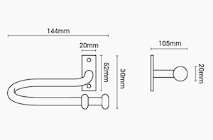 Artisan Stopper Black Wrought Iron Curtain Holdback - Thumbnail 2