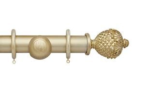 Hallis Ashbridge 45mm Gold over White Botanical Wooden Curtain Pole - Thumbnail 1