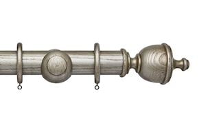 Hallis Ashbridge 45mm Baroque Silver Chatsworth Wooden Curtain Pole