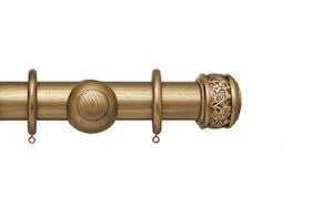 Hallis Ashbridge 45mm Baroque Gold Claremont Wooden Curtain Pole - Thumbnail 1