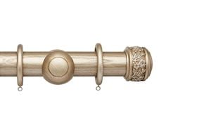 Hallis Ashbridge 45mm Champagne Gold Claremont Wooden Curtain Pole - Thumbnail 1