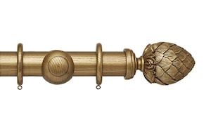 Hallis Ashbridge 45mm Baroque Gold Kew Wooden Curtain Pole - Thumbnail 1