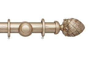 Hallis Ashbridge 45mm Champagne Gold Kew Wooden Curtain Pole