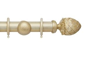 Hallis Ashbridge 45mm Gold over White Kew Wooden Curtain Pole