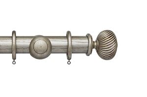 Hallis Ashbridge 45mm Baroque Silver Sezincote Wooden Curtain Pole