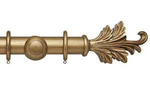 Hallis Ashbridge 45mm Baroque Gold Tatton Wooden Curtain Pole - Thumbnail 1