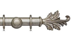 Hallis Ashbridge 45mm Baroque Silver Tatton Wooden Curtain Pole - Thumbnail 1