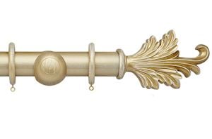 Hallis Ashbridge 45mm Gold over White Tatton Wooden Curtain Pole - Thumbnail 1