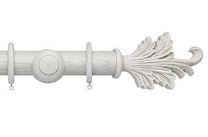 Hallis Ashbridge 45mm Parchment White Tatton Wooden Curtain Pole - Thumbnail 1