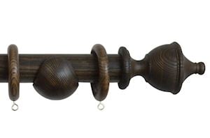 Laura Ashley Haywood 35mm Wooden Pole Dark Chestnut - Thumbnail 1