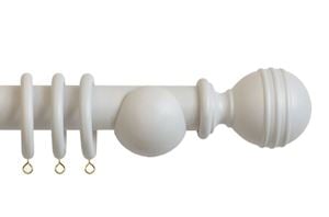 Laura Ashley 35mm Ribbed Ball Wooden Curtain Pole Steel - Thumbnail 1