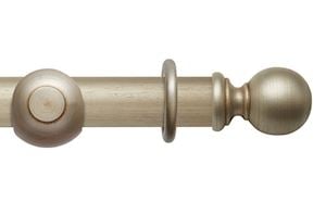 Rolls 55mm Modern Country Ball Satin Silver Wooden Curtain Pole - Thumbnail 1