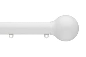 Silent Gliss 30mm Metropole Ball White Curtain Pole - Thumbnail 1